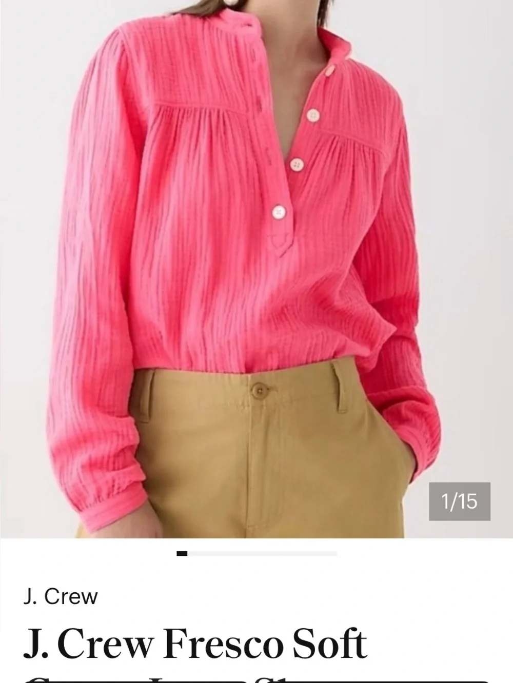 J. CREW FRESCO SOFT GAUZE PULLOVER TOP